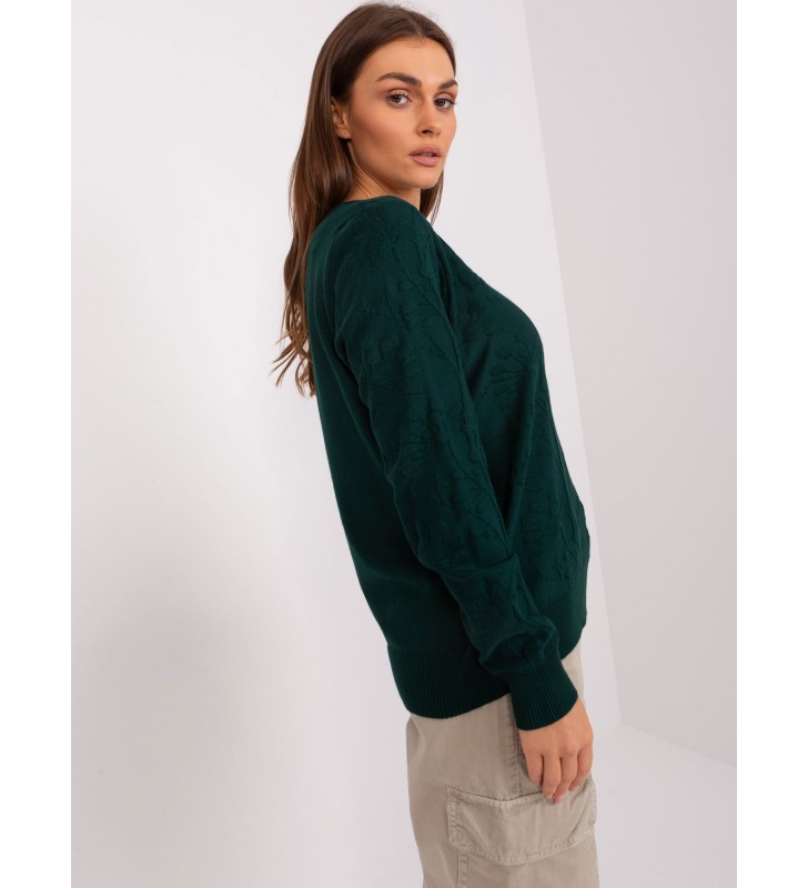 Sweter klasyczny AT-SW-2231.99P ciemny zielony