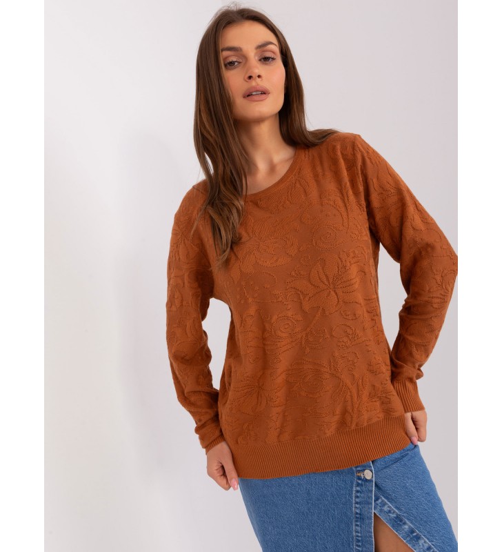 Sweter klasyczny AT-SW-2231A.00P jasny brązowy