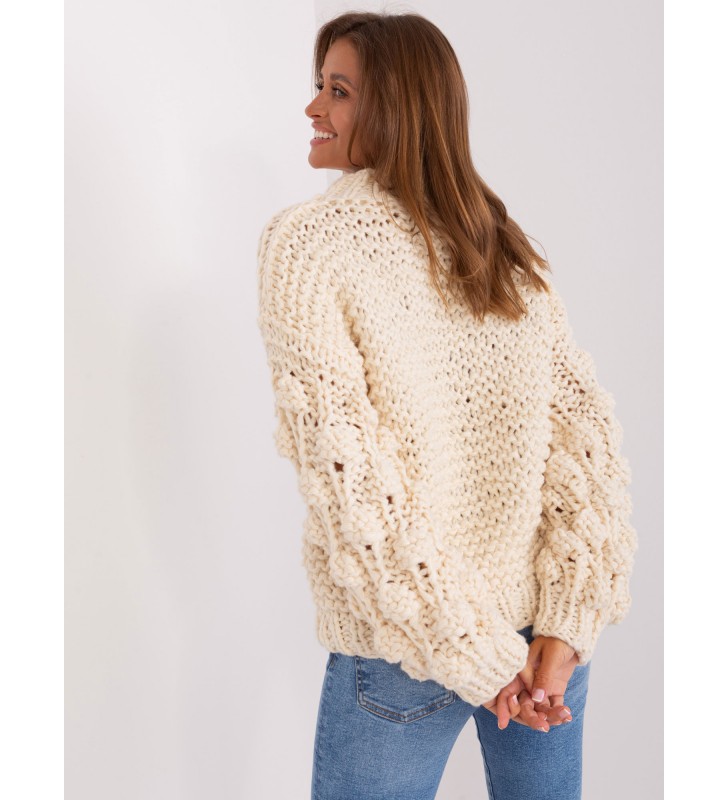 Sweter oversize AT-SW-2382.97P jasny beżowy