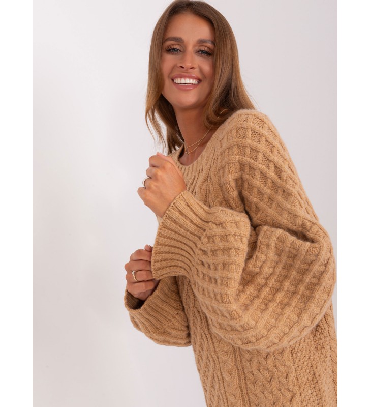 Sweter dzianinowa AT-SW-2367-2.64P camelowy