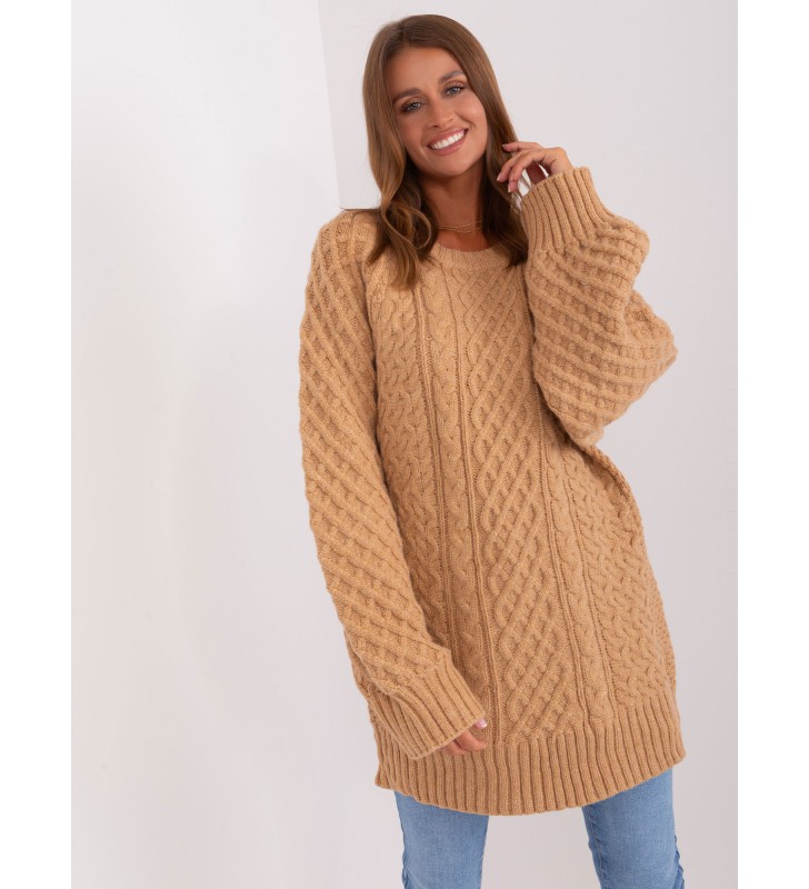 Sweter dzianinowa AT-SW-2367-2.64P camelowy