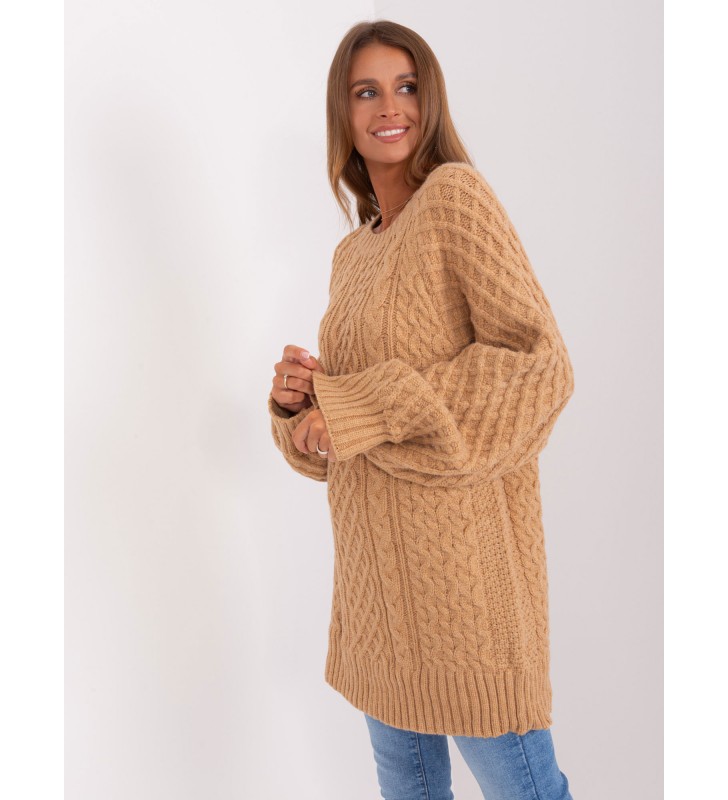 Sweter dzianinowa AT-SW-2367-2.64P camelowy