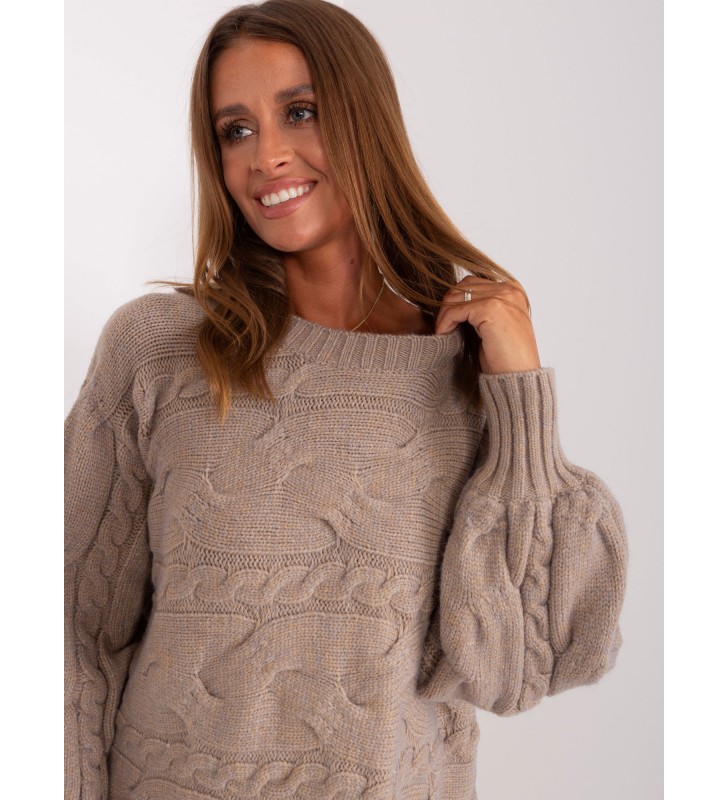 Sweter dzianinowa AT-SW-2367.76P ciemny bezowy