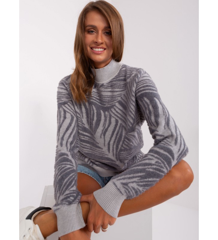 Sweter z golfem AT-SW-2357.96 szary