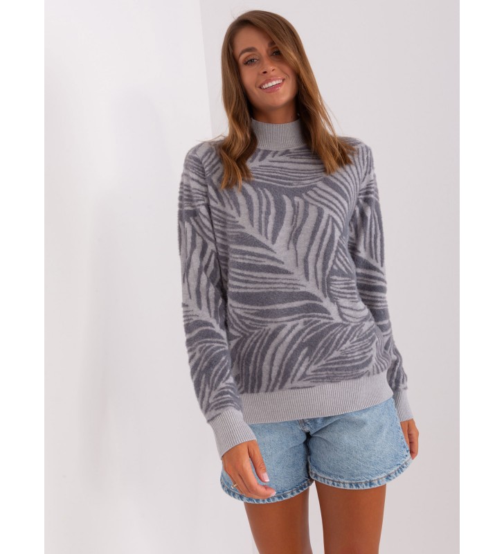 Sweter z golfem AT-SW-2357.96 szary