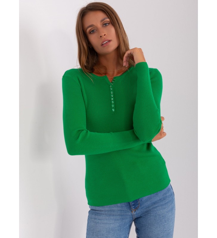 Sweter klasyczny PM-SW-Y-0078.87 zielony