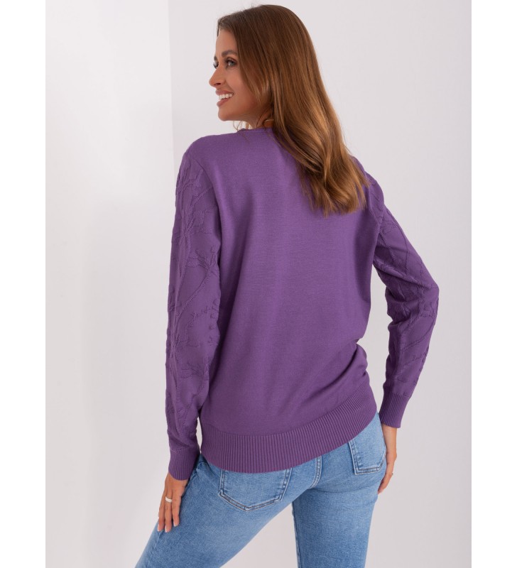 Sweter klasyczny AT-SW-2231.99P fioletowy