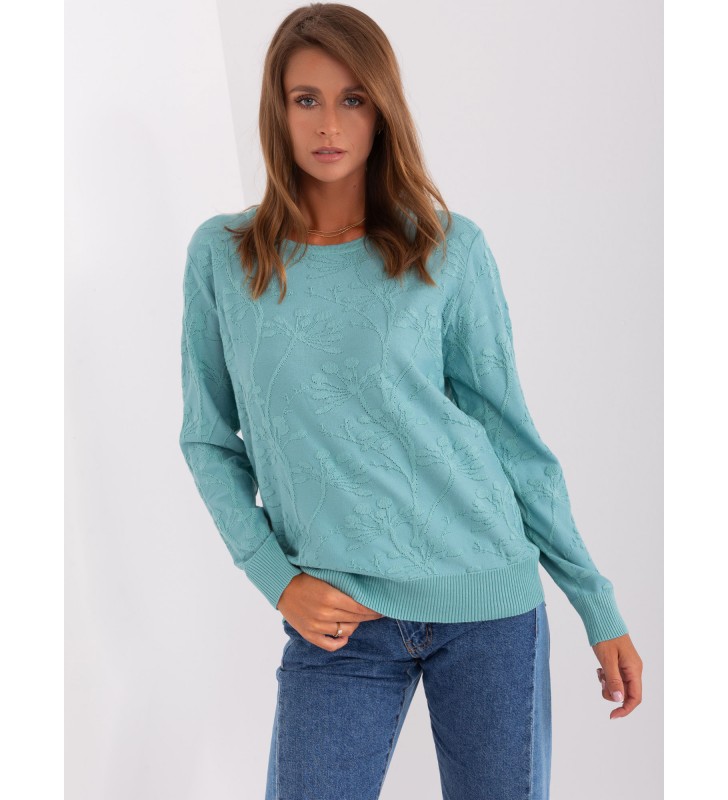 Sweter klasyczny AT-SW-2231.99P mietowy