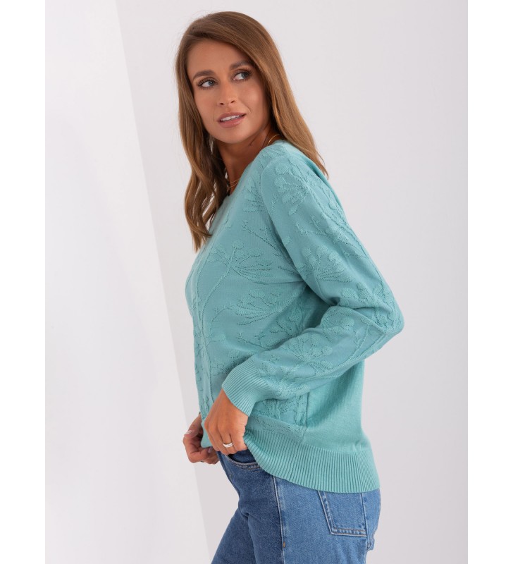 Sweter klasyczny AT-SW-2231.99P mietowy