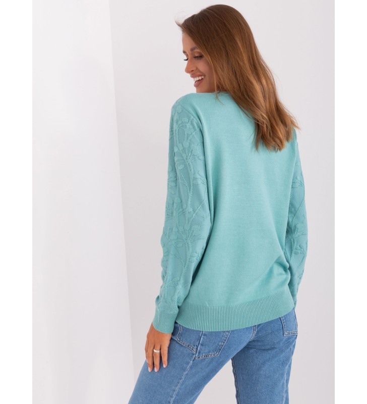 Sweter klasyczny AT-SW-2231.99P mietowy