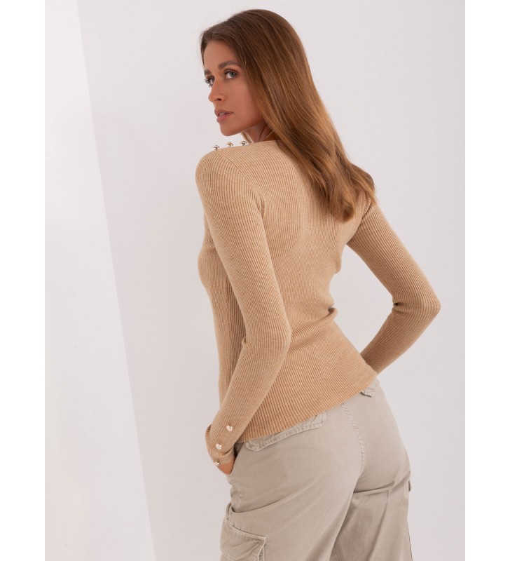 Sweter klasyczny PM-SW-J-3225.93 camelowy