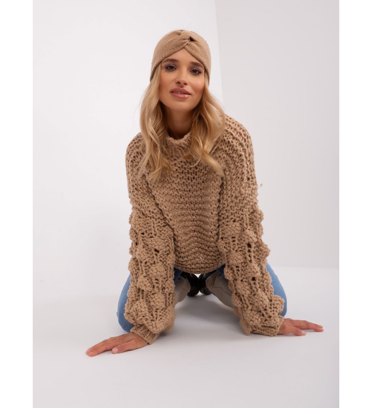 Sweter oversize AT-SW-2382.97P beżowy