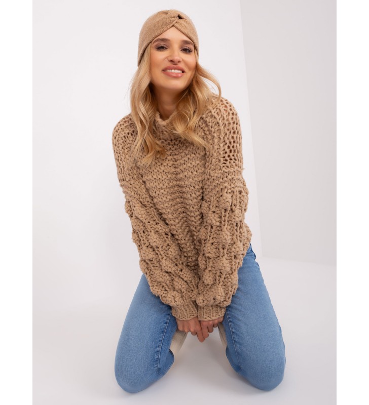 Sweter oversize AT-SW-2382.97P beżowy