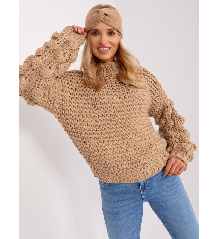 Sweter oversize AT-SW-2382.97P beżowy