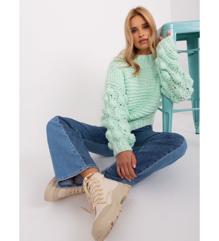 Sweter oversize AT-SW-2382.97P mietowy