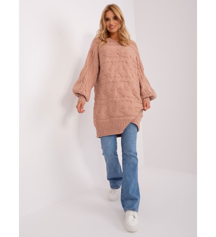 Sweter dzianinowa AT-SW-2367.76P ciemny różowy