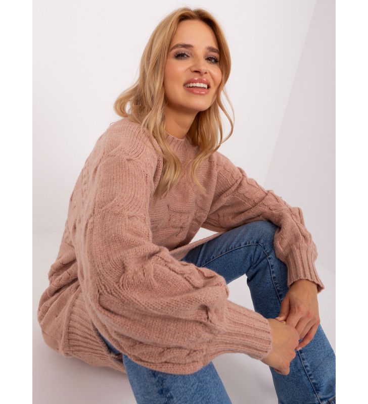 Sweter dzianinowa AT-SW-2367.76P ciemny różowy