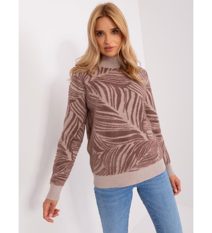 Sweter z golfem AT-SW-2357.96 brązowy