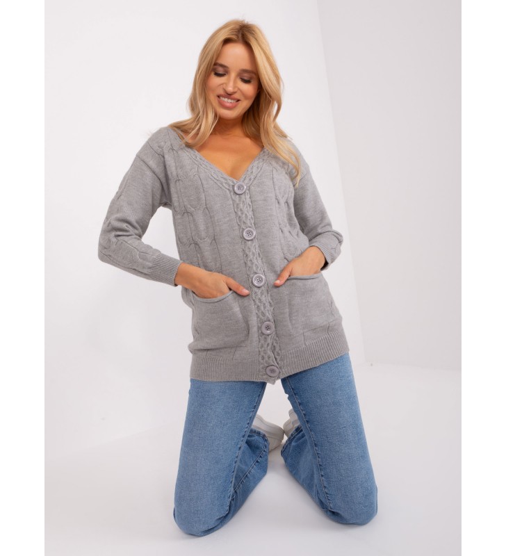 Sweter rozpinany AT-SW-2241.36P szary