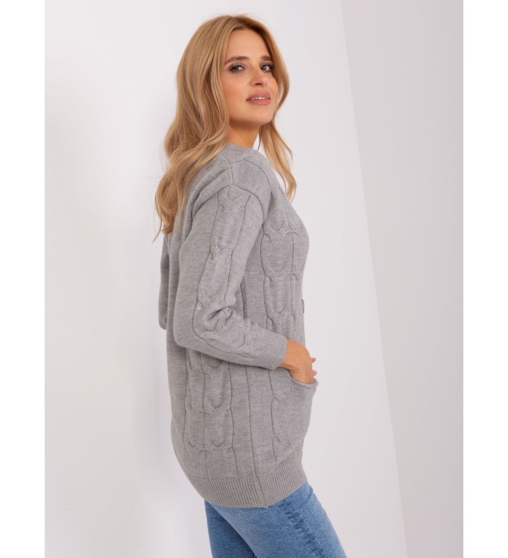 Sweter rozpinany AT-SW-2241.36P szary