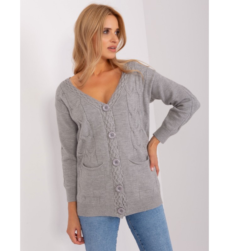 Sweter rozpinany AT-SW-2241.36P szary