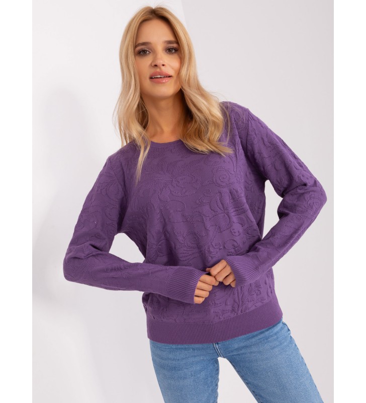 Sweter klasyczny AT-SW-2231A.00P fioletowy