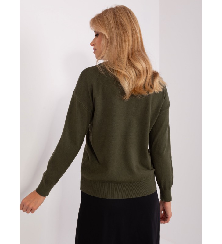 Sweter klasyczny AT-SW-2325.95P khaki