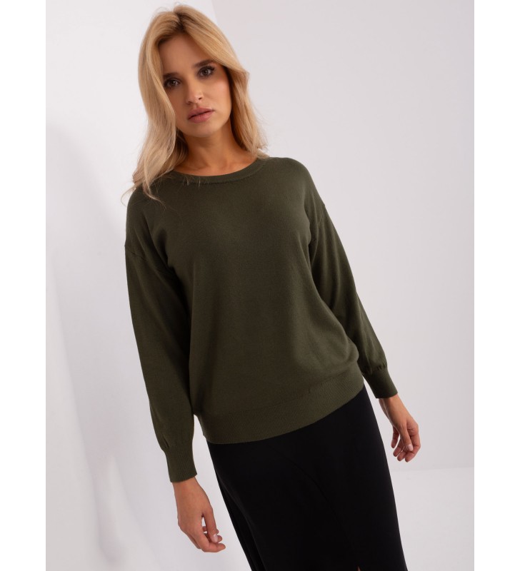 Sweter klasyczny AT-SW-2325.95P khaki