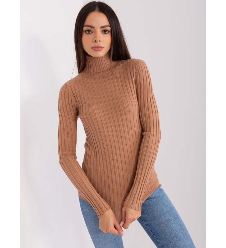 Sweter z golfem PM-SW-1087.09 camelowy