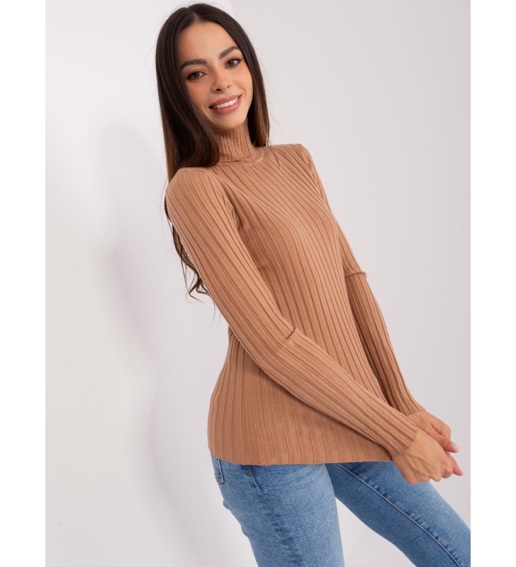 Sweter z golfem PM-SW-1087.09 camelowy