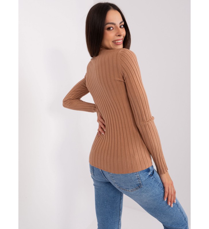 Sweter z golfem PM-SW-1087.09 camelowy