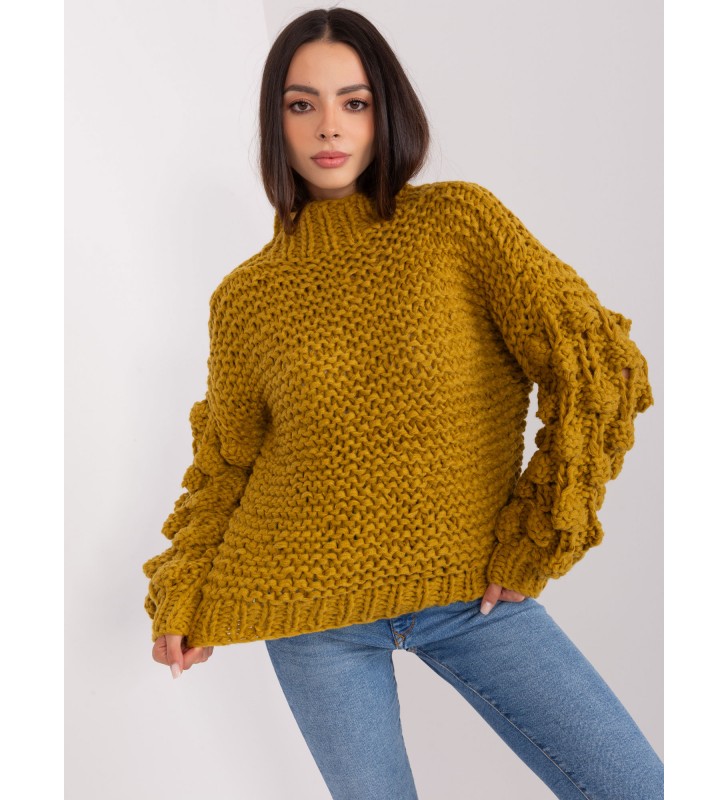 Sweter oversize AT-SW-2382.97P oliwkowy