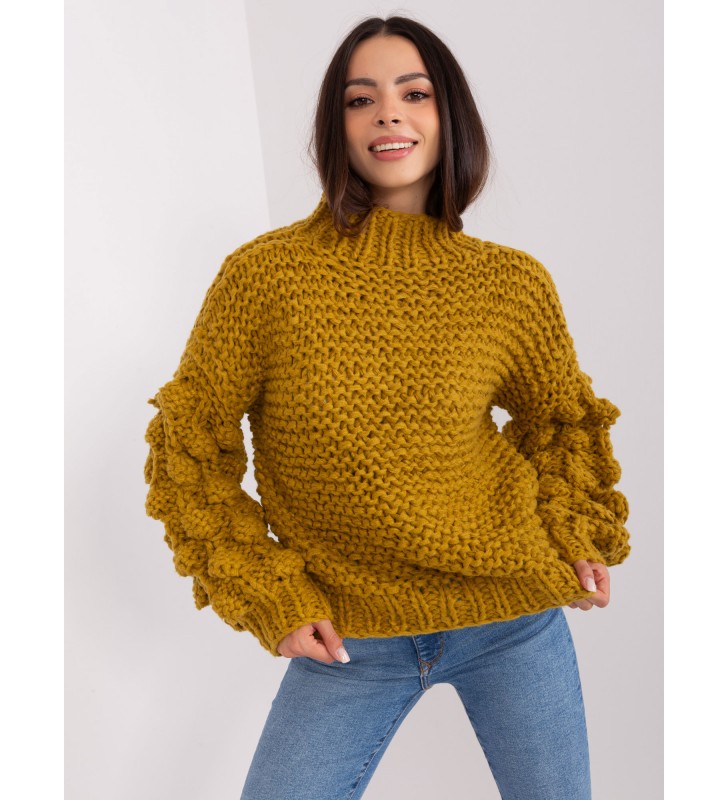 Sweter oversize AT-SW-2382.97P oliwkowy