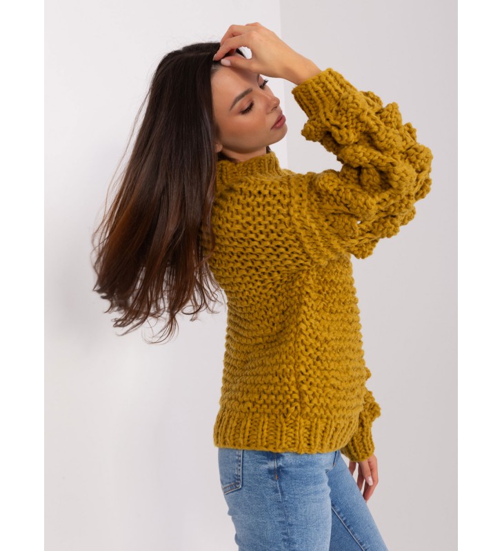 Sweter oversize AT-SW-2382.97P oliwkowy