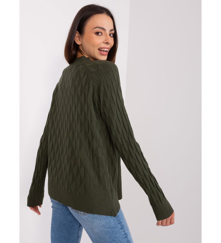 Sweter klasyczny AT-SW-2326.37X khaki