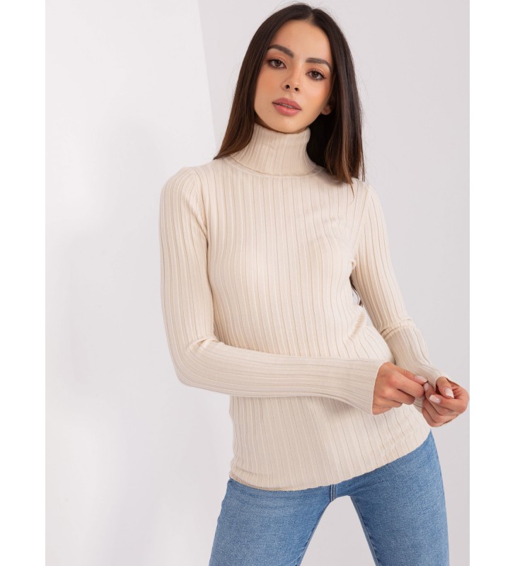 Sweter z golfem PM-SW-1087.09 jasny beżowy