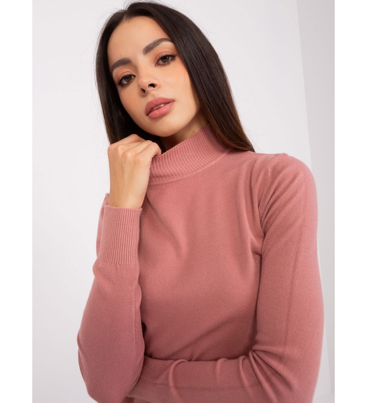 Sweter z golfem PM-SW-PM-20.05 ciemny różowy