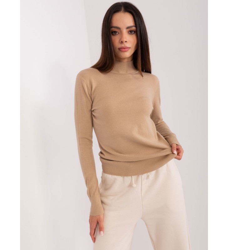 Sweter z golfem PM-SW-PM-20.05 camelowy