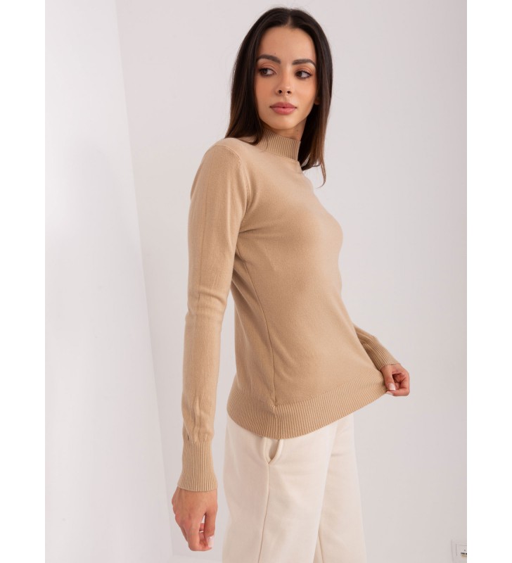 Sweter z golfem PM-SW-PM-20.05 camelowy