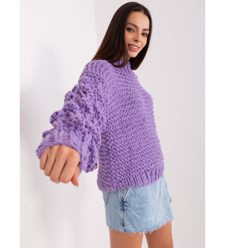 Sweter oversize AT-SW-2382.97P fioletowy