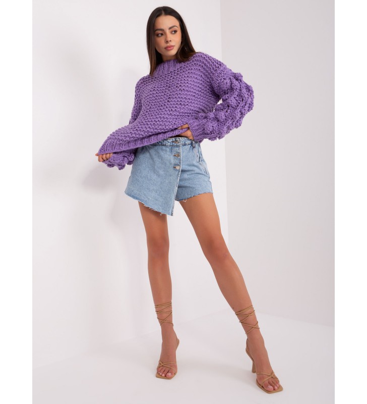 Sweter oversize AT-SW-2382.97P fioletowy