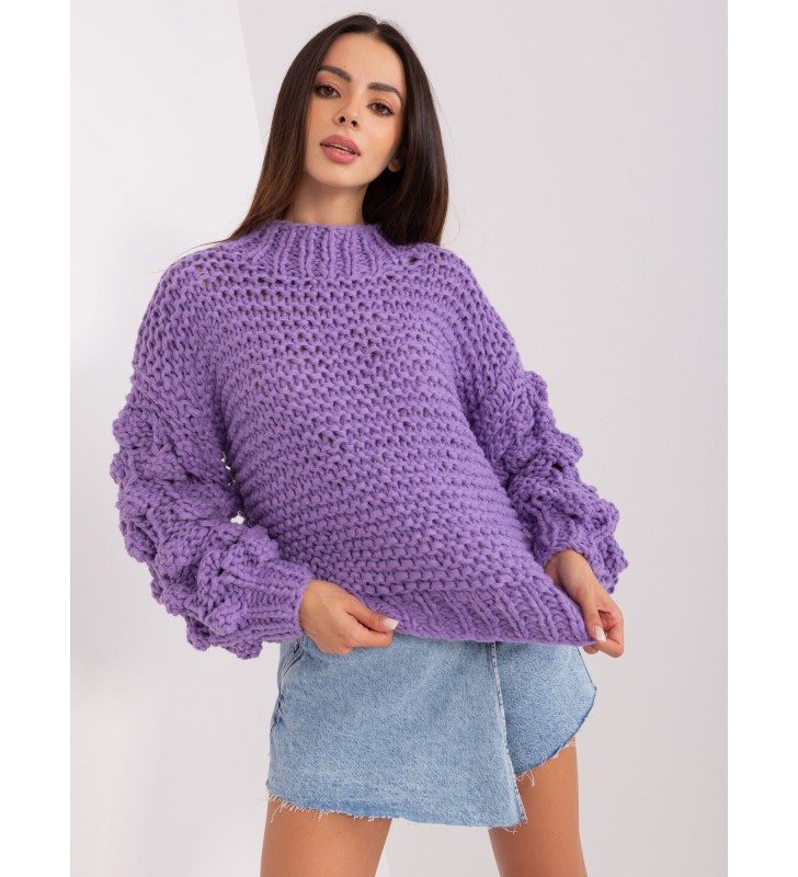 Sweter oversize AT-SW-2382.97P fioletowy