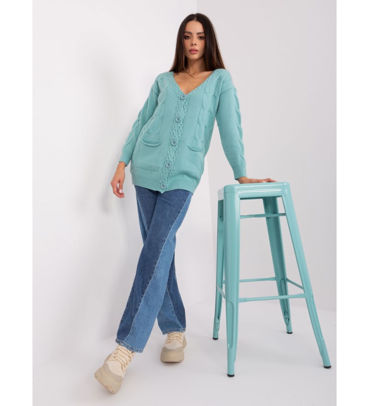 Sweter rozpinany AT-SW-2241.36P mietowy