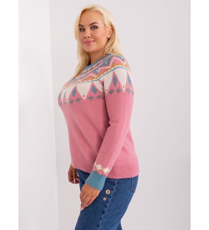 Sweter plus size PM-SW-PM837.31X ciemny różowy