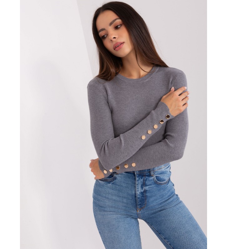 Sweter klasyczny PM-SW-PM685.39P ciemny szary