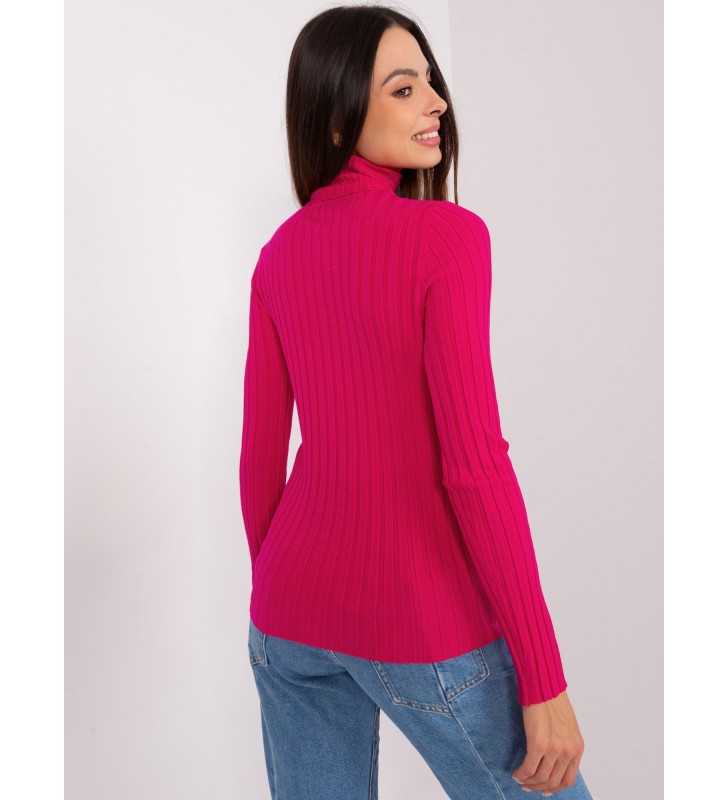 Sweter z golfem PM-SW-1087.09 fuksjowy