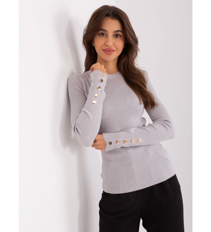 Sweter klasyczny PM-SW-PM685.39P szary