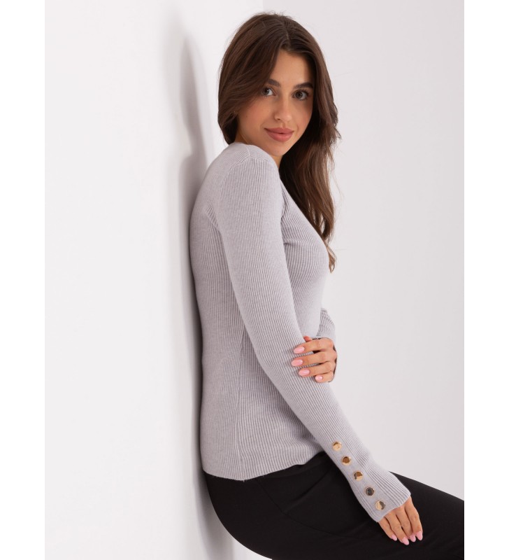 Sweter klasyczny PM-SW-PM685.39P szary