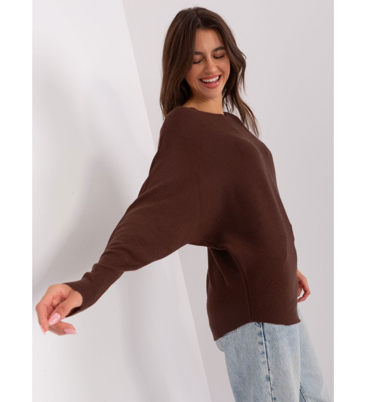 Sweter oversize PM-SW-PM-3588.00X ciemny brązowy