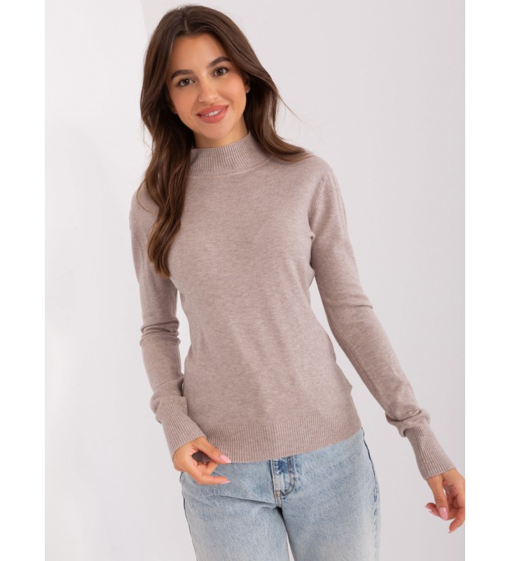 Sweter z golfem PM-SW-PM-20.05 ciemny bezowy